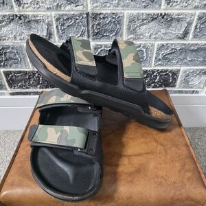 Birkenstock Camouflage Strap Slide Sandals - Black Footbed Size 12